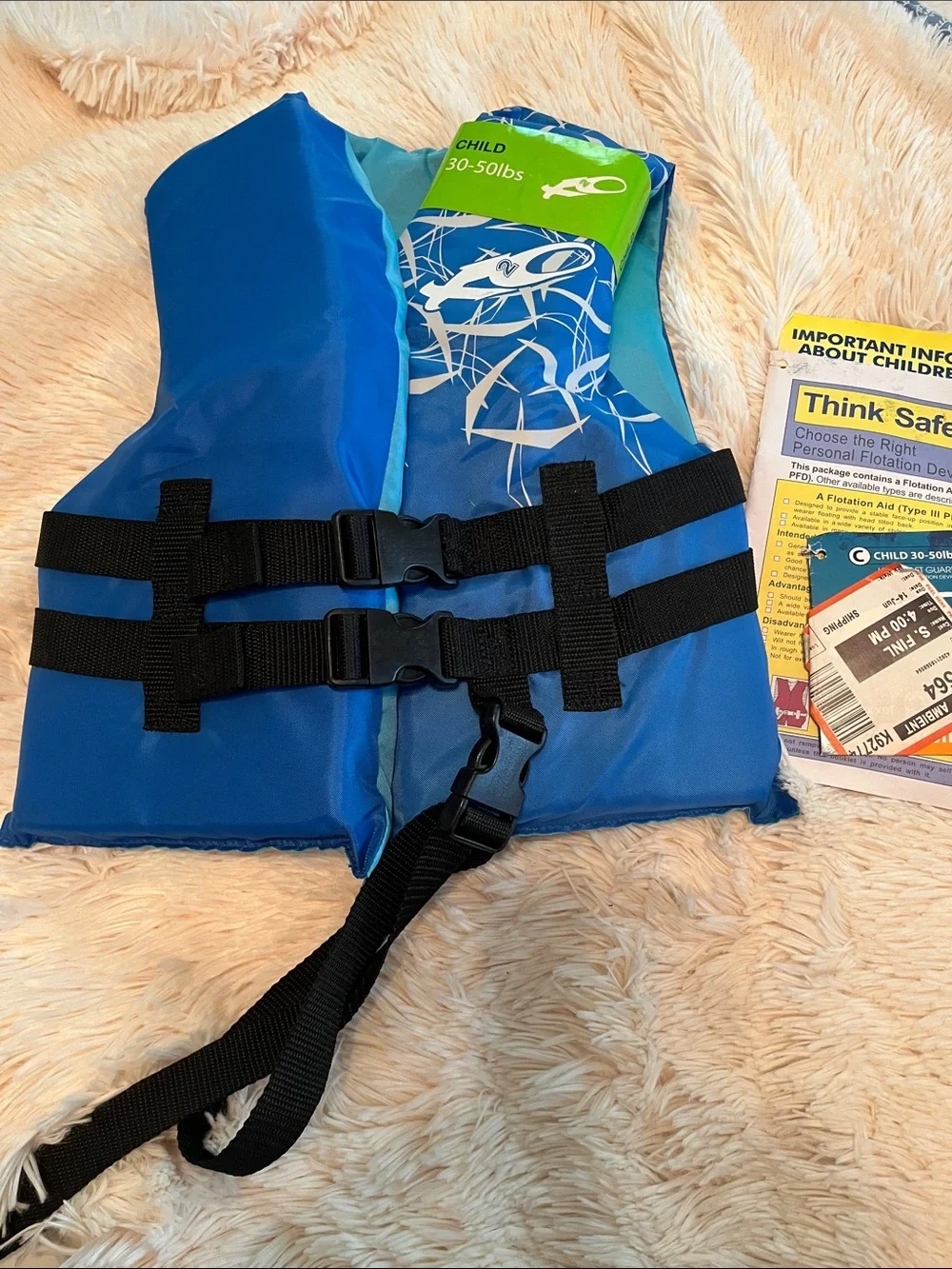 Child Blue Swim Life Jacket - 30-50 lbs
